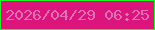 文字の大きさ：2、枠の色：1bf91f、背景の色：db157b、文字の色：e06fb6 無料ブログパーツのブログ時計