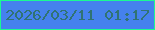 文字の大きさ：5、枠の色：1bf992、背景の色：4581ed、文字の色：307373 無料ブログパーツのブログ時計