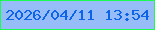 文字の大きさ：3、枠の色：1bfc51、背景の色：97bdf8、文字の色：0e64e9 無料ブログパーツのブログ時計