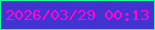 文字の大きさ：1、枠の色：1bfea1、背景の色：4334d2、文字の色：fc07d8 無料ブログパーツのブログ時計