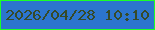 文字の大きさ：2、枠の色：1bff28、背景の色：2c75ce、文字の色：364a28 無料ブログパーツのブログ時計