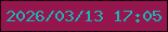 文字の大きさ：2、枠の色：1c0012、背景の色：94164d、文字の色：21b1b8 無料ブログパーツのブログ時計