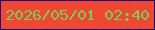 文字の大きさ：2、枠の色：1c027f、背景の色：ee4734、文字の色：7dcb5c 無料ブログパーツのブログ時計