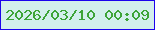 文字の大きさ：5、枠の色：1c03ed、背景の色：d3efec、文字の色：3da437 無料ブログパーツのブログ時計