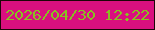 文字の大きさ：3、枠の色：1c0507、背景の色：d9107f、文字の色：87c121 無料ブログパーツのブログ時計