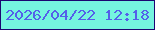 文字の大きさ：5、枠の色：1c0571、背景の色：75f4df、文字の色：545fe9 無料ブログパーツのブログ時計