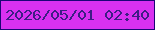 文字の大きさ：5、枠の色：1c0576、背景の色：d931f0、文字の色：3e1d85 無料ブログパーツのブログ時計