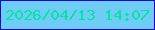 文字の大きさ：4、枠の色：1c05d0、背景の色：6dcdf4、文字の色：05e2a8 無料ブログパーツのブログ時計