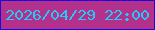 文字の大きさ：4、枠の色：1c06e1、背景の色：b3318b、文字の色：25c8f9 無料ブログパーツのブログ時計