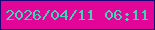 文字の大きさ：3、枠の色：1c0779、背景の色：e20597、文字の色：41d2b9 無料ブログパーツのブログ時計