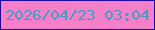 文字の大きさ：5、枠の色：1c08a3、背景の色：f57fc8、文字の色：4699bf 無料ブログパーツのブログ時計