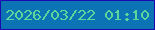 文字の大きさ：3、枠の色：1c08b0、背景の色：0c73b5、文字の色：5ed59b 無料ブログパーツのブログ時計