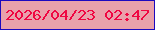 文字の大きさ：5、枠の色：1c09bf、背景の色：e9a1ab、文字の色：ef0641 無料ブログパーツのブログ時計