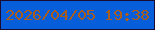 文字の大きさ：2、枠の色：1c0b31、背景の色：065eda、文字の色：ab5d1e 無料ブログパーツのブログ時計