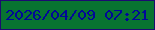 文字の大きさ：5、枠の色：1c0b71、背景の色：087431、文字の色：010998 無料ブログパーツのブログ時計