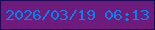 文字の大きさ：2、枠の色：1c0c56、背景の色：6e1b7c、文字の色：0980f0 無料ブログパーツのブログ時計