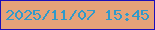 文字の大きさ：4、枠の色：1c0eba、背景の色：e6a279、文字の色：309aca 無料ブログパーツのブログ時計