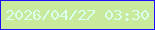 文字の大きさ：5、枠の色：1c0efe、背景の色：c9e99d、文字の色：d9fff0 無料ブログパーツのブログ時計
