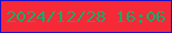 文字の大きさ：4、枠の色：1c10c8、背景の色：f52937、文字の色：14ad6a 無料ブログパーツのブログ時計