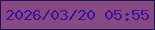文字の大きさ：4、枠の色：1c1457、背景の色：884982、文字の色：3912a3 無料ブログパーツのブログ時計