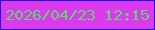 文字の大きさ：4、枠の色：1c15d8、背景の色：da39ec、文字の色：63d374 無料ブログパーツのブログ時計