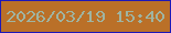 文字の大きさ：5、枠の色：1c18b8、背景の色：ba7028、文字の色：9fb4a2 無料ブログパーツのブログ時計