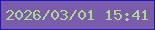 文字の大きさ：4、枠の色：1c18be、背景の色：7b5bac、文字の色：add88d 無料ブログパーツのブログ時計