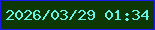 文字の大きさ：3、枠の色：1c18f1、背景の色：0d3704、文字の色：65f4e7 無料ブログパーツのブログ時計