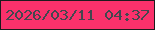 文字の大きさ：1、枠の色：1c1b1d、背景の色：fa316b、文字の色：44474f 無料ブログパーツのブログ時計