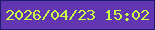 文字の大きさ：2、枠の色：1c1b6e、背景の色：6235b1、文字の色：c8fe43 無料ブログパーツのブログ時計
