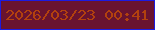 文字の大きさ：4、枠の色：1c1bdf、背景の色：69132f、文字の色：b2410e 無料ブログパーツのブログ時計
