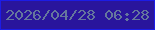 文字の大きさ：2、枠の色：1c1ce6、背景の色：29159c、文字の色：65769d 無料ブログパーツのブログ時計