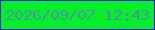 文字の大きさ：5、枠の色：1c1cea、背景の色：06ef2a、文字の色：4995a0 無料ブログパーツのブログ時計