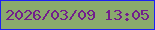文字の大きさ：2、枠の色：1c20f4、背景の色：8aaa6d、文字の色：721e8c 無料ブログパーツのブログ時計