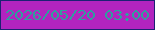 文字の大きさ：3、枠の色：1c2173、背景の色：b224bf、文字の色：2e9f9e 無料ブログパーツのブログ時計