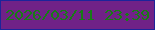 文字の大きさ：5、枠の色：1c249a、背景の色：702287、文字の色：187c16 無料ブログパーツのブログ時計