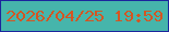 文字の大きさ：5、枠の色：1c259d、背景の色：46b5ab、文字の色：d45522 無料ブログパーツのブログ時計
