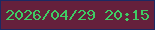 文字の大きさ：1、枠の色：1c2963、背景の色：65203c、文字の色：3fcc64 無料ブログパーツのブログ時計