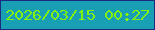 文字の大きさ：3、枠の色：1c2a7f、背景の色：189fb4、文字の色：83f20d 無料ブログパーツのブログ時計
