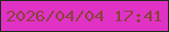 文字の大きさ：5、枠の色：1c2b1c、背景の色：e132c6、文字の色：89423b 無料ブログパーツのブログ時計