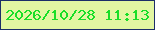 文字の大きさ：1、枠の色：1c2e68、背景の色：e2f6a2、文字の色：19de28 無料ブログパーツのブログ時計