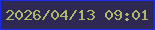 文字の大きさ：5、枠の色：1c2eec、背景の色：2f2853、文字の色：acbb69 無料ブログパーツのブログ時計
