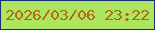 文字の大きさ：4、枠の色：1c2f75、背景の色：ace560、文字の色：b16913 無料ブログパーツのブログ時計