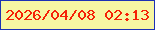 文字の大きさ：1、枠の色：1c31b5、背景の色：f6f6a3、文字の色：f52207 無料ブログパーツのブログ時計