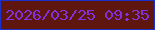 文字の大きさ：4、枠の色：1c31c9、背景の色：5f160f、文字の色：8132de 無料ブログパーツのブログ時計