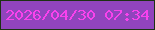 文字の大きさ：3、枠の色：1c3212、背景の色：9144bd、文字の色：f942ed 無料ブログパーツのブログ時計