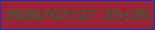 文字の大きさ：5、枠の色：1c32af、背景の色：972438、文字の色：206d2c 無料ブログパーツのブログ時計