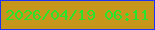 文字の大きさ：2、枠の色：1c33fb、背景の色：c59619、文字の色：27e52c 無料ブログパーツのブログ時計
