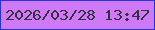 文字の大きさ：1、枠の色：1c37e1、背景の色：d079f6、文字の色：31333e 無料ブログパーツのブログ時計