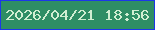 文字の大きさ：2、枠の色：1c37e8、背景の色：2e8e65、文字の色：d0eed2 無料ブログパーツのブログ時計